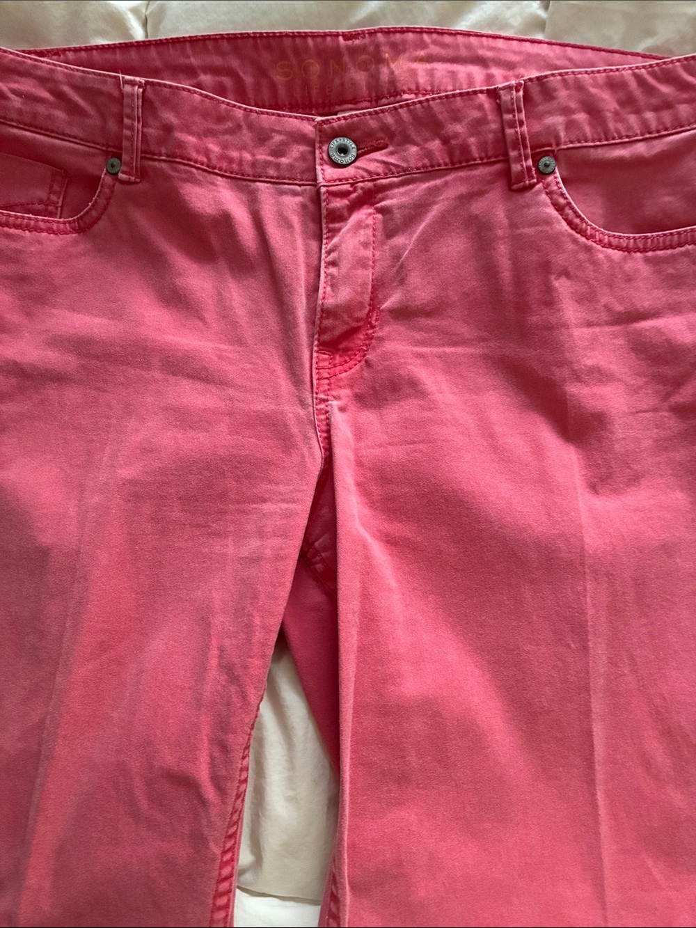 Sonoma Straight Leg Pants in a Coral Color